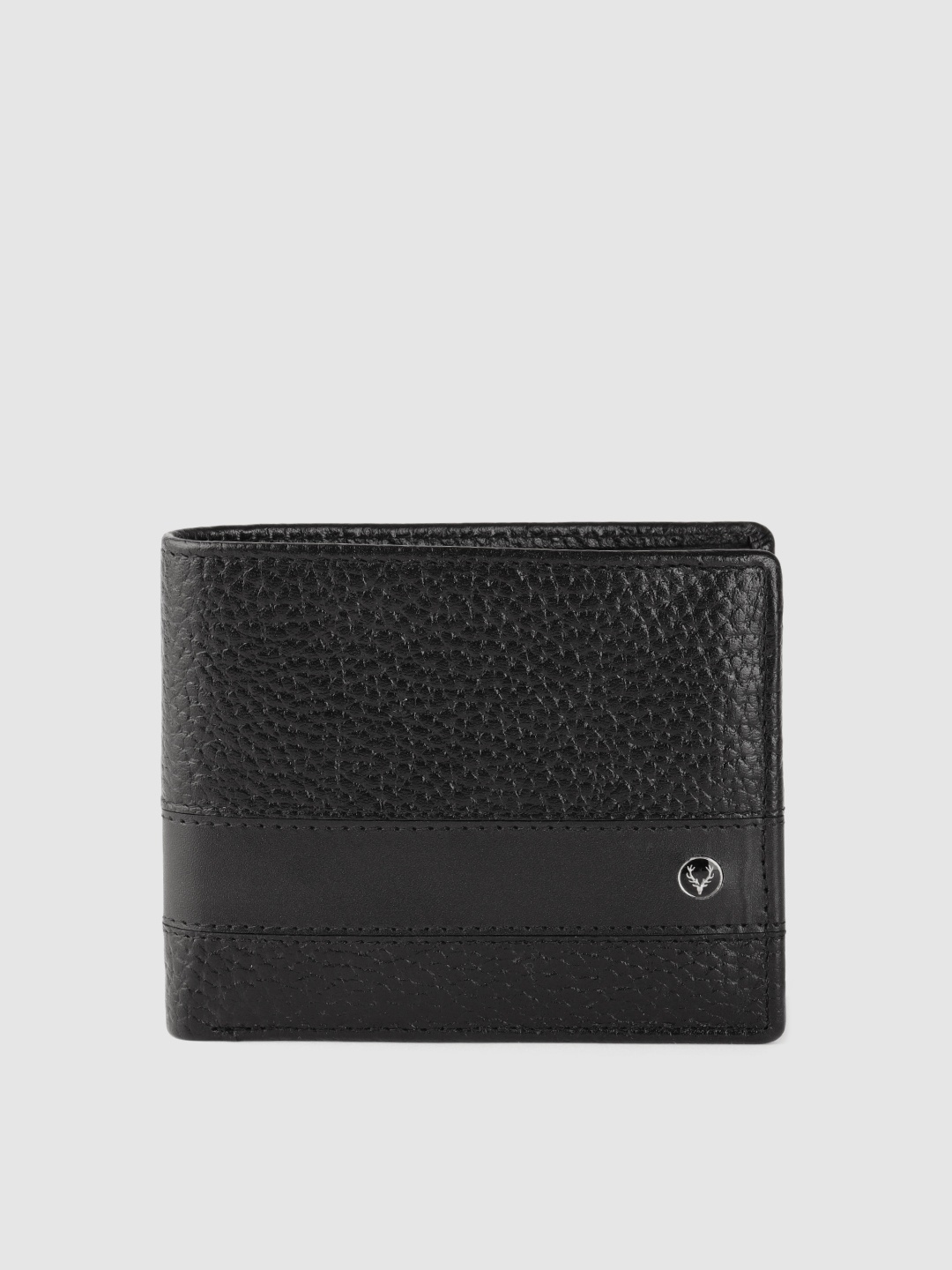 

Allen Solly Men Black Textured Leather Two Fold Wallet