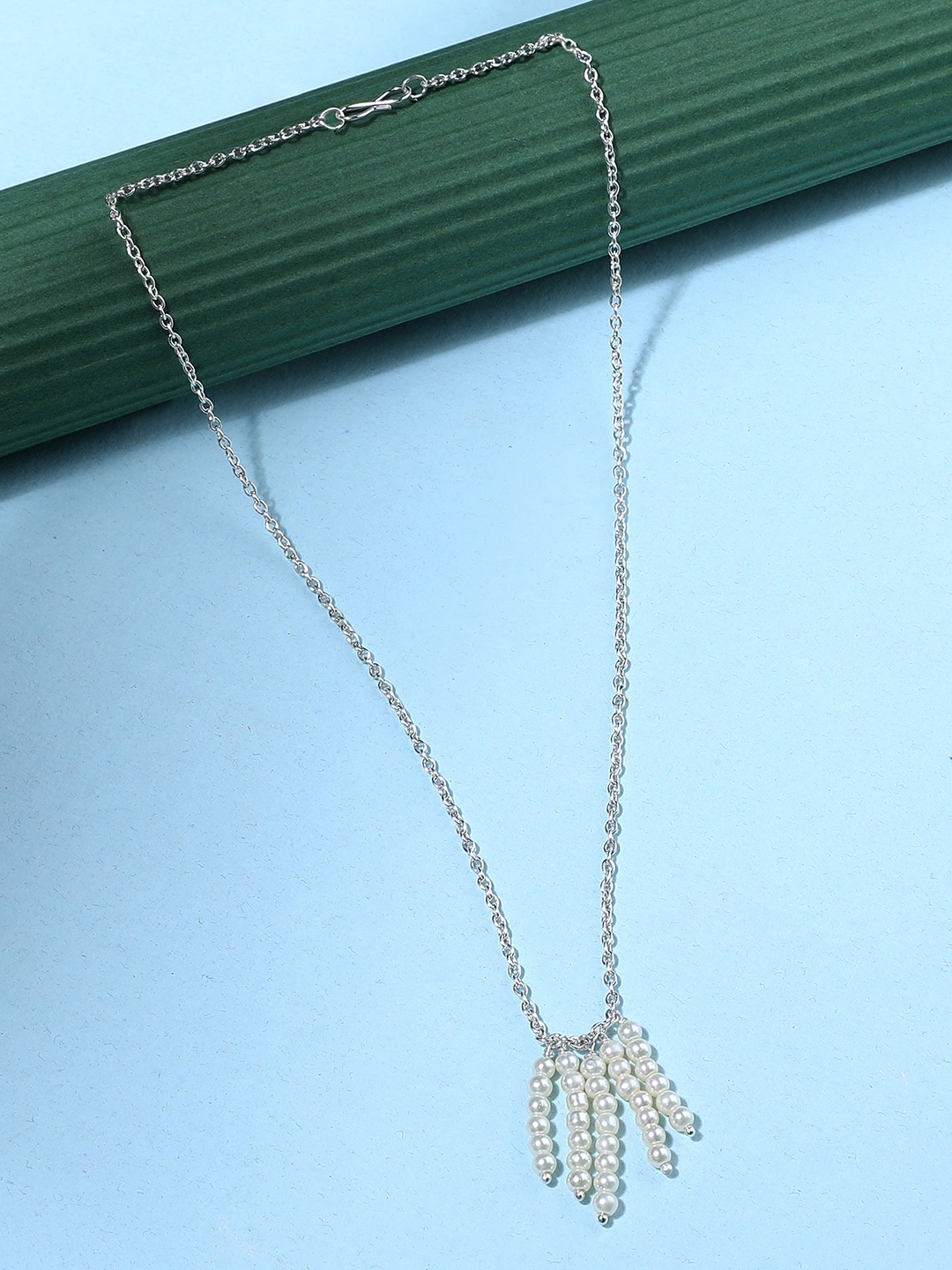 

Zaveri Pearls Silver-Plated Contemporary Bling Necklace
