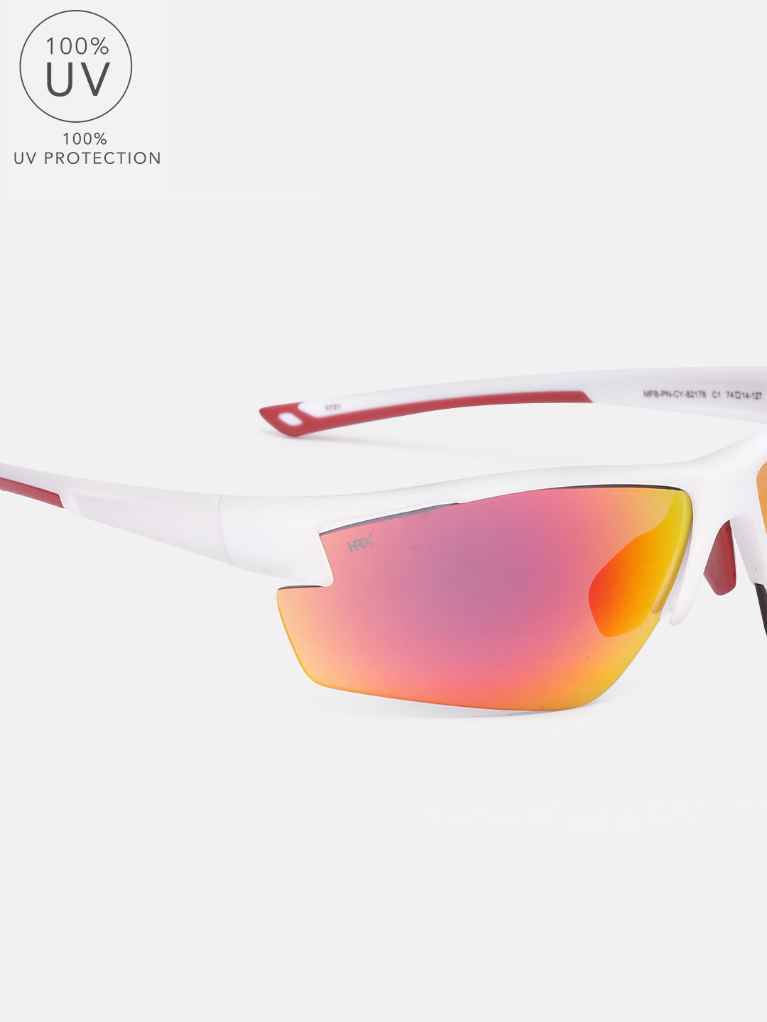 

HRX by Hrithik Roshan Unisex Mirrored UV Protected Sports Sunglasses MFB-PN-CY-82178-C1, Orange