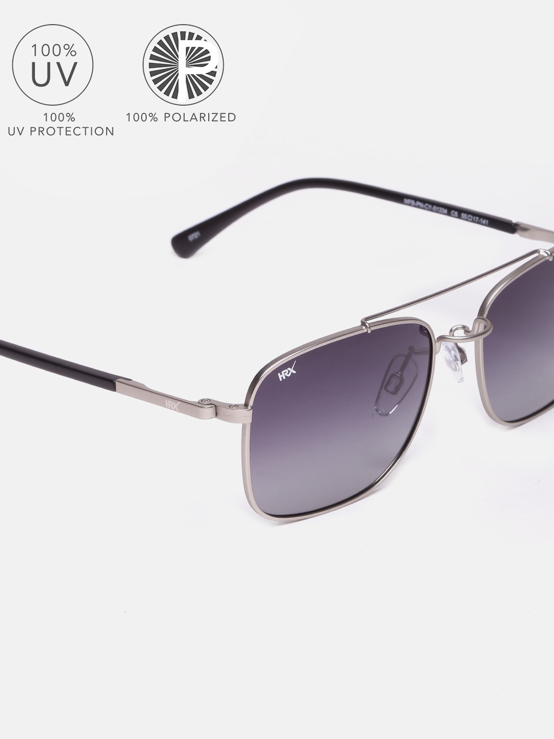 

HRX by Hrithik Roshan Men Polarised Square Sunglasses MFB-PN-CY-51334-C5, Grey