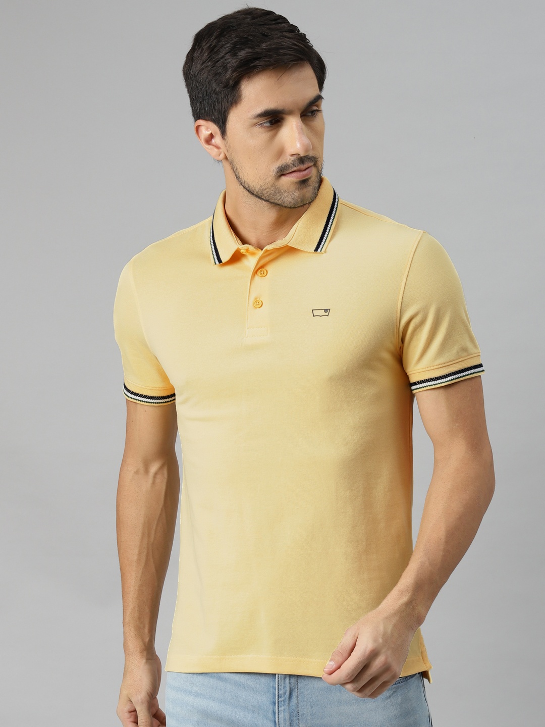 

Levis Men Yellow Polo Collar T-shirt