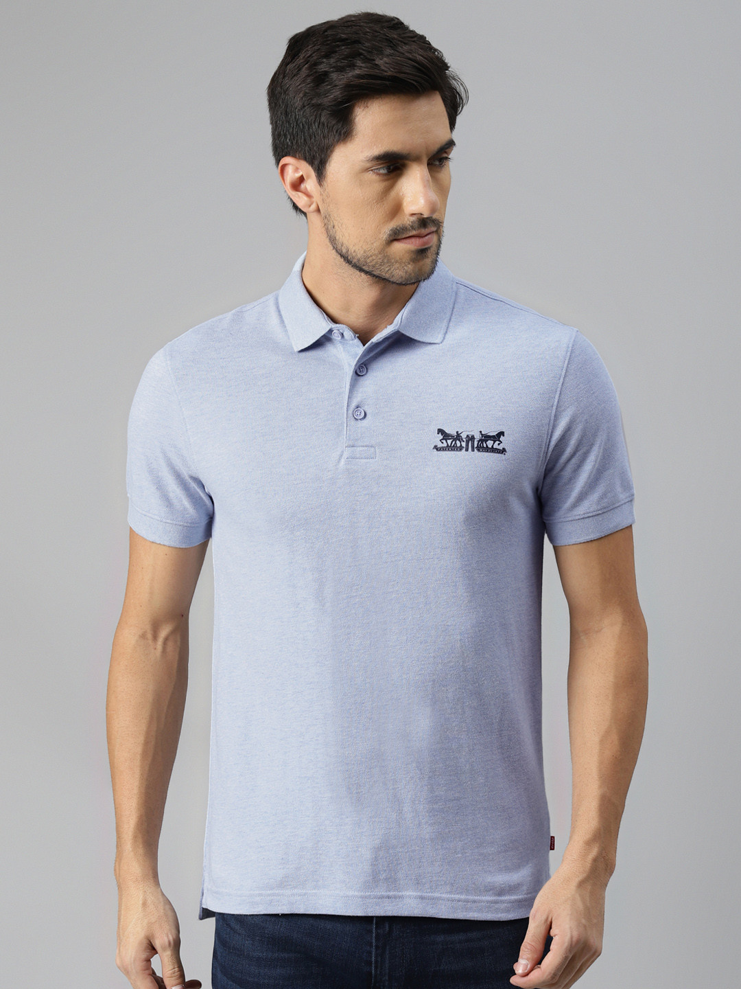 

Levis Men Blue Polo Collar T-shirt