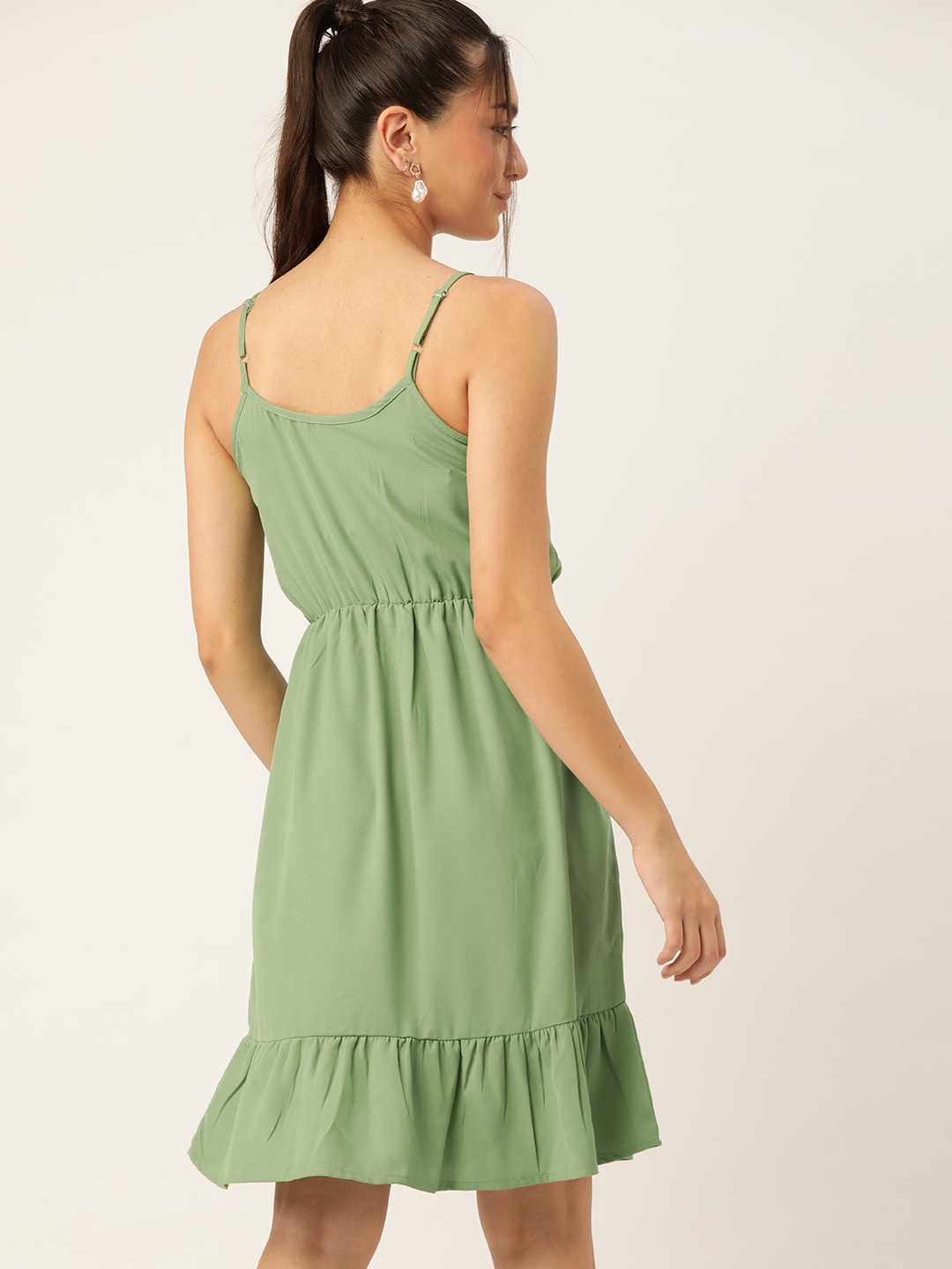 

DressBerry Green Floral Embroidered A-Line Dress