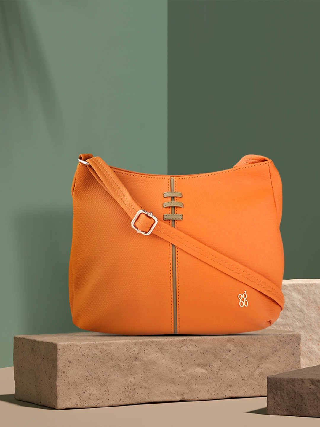 

Baggit Orange Structured Sling Bag