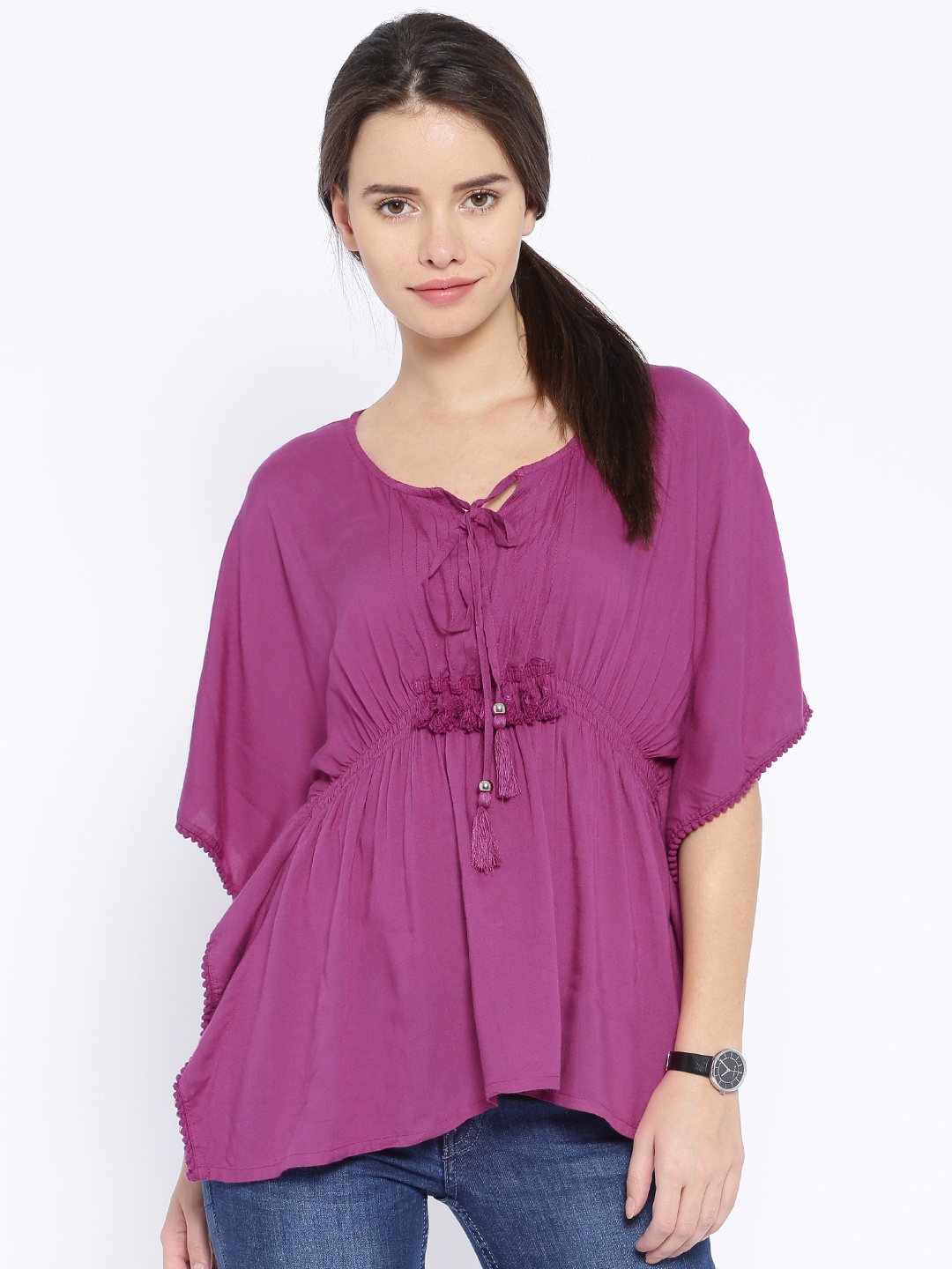 

Tokyo Talkies Magenta Kaftan Top