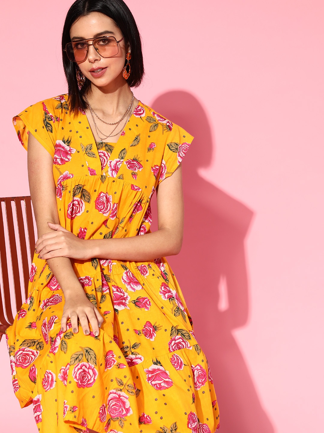

Anouk Printed Pure Cotton Kurta Set, Mustard