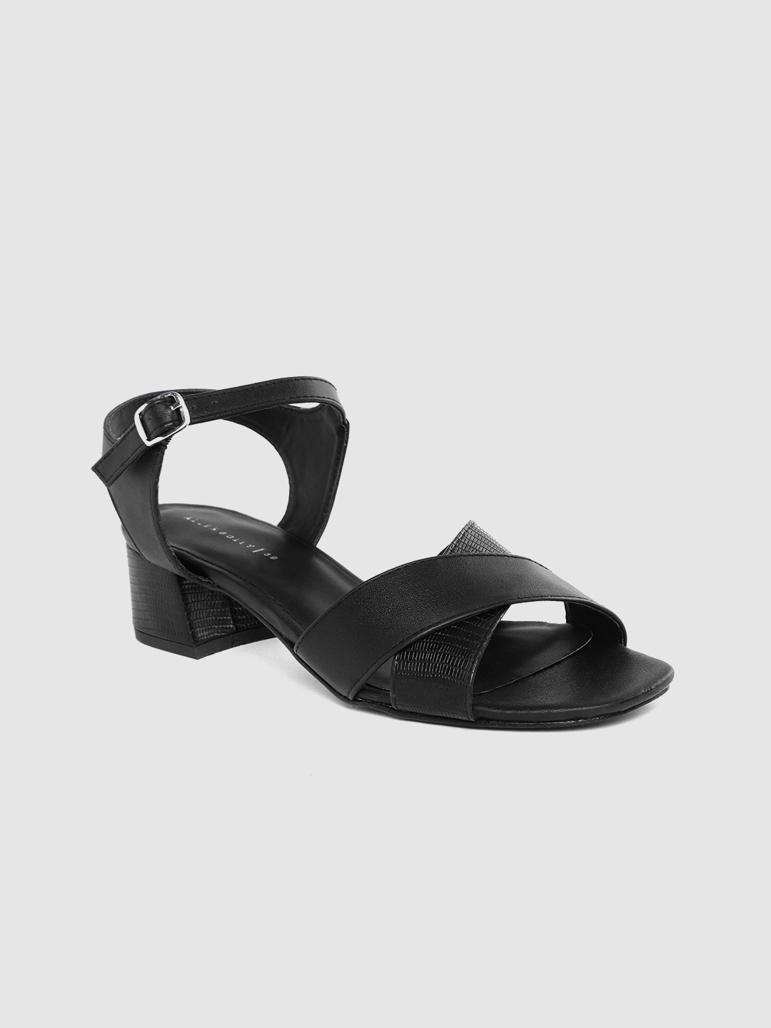 

Allen Solly Black Croc Textured Block Heels