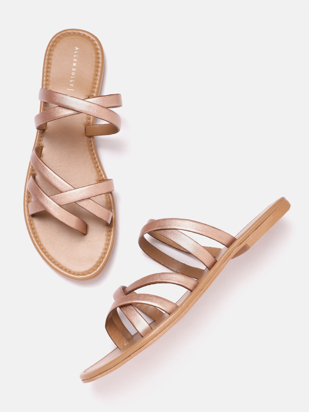 

Allen Solly Women Rose Gold-Toned Open Toe Flats