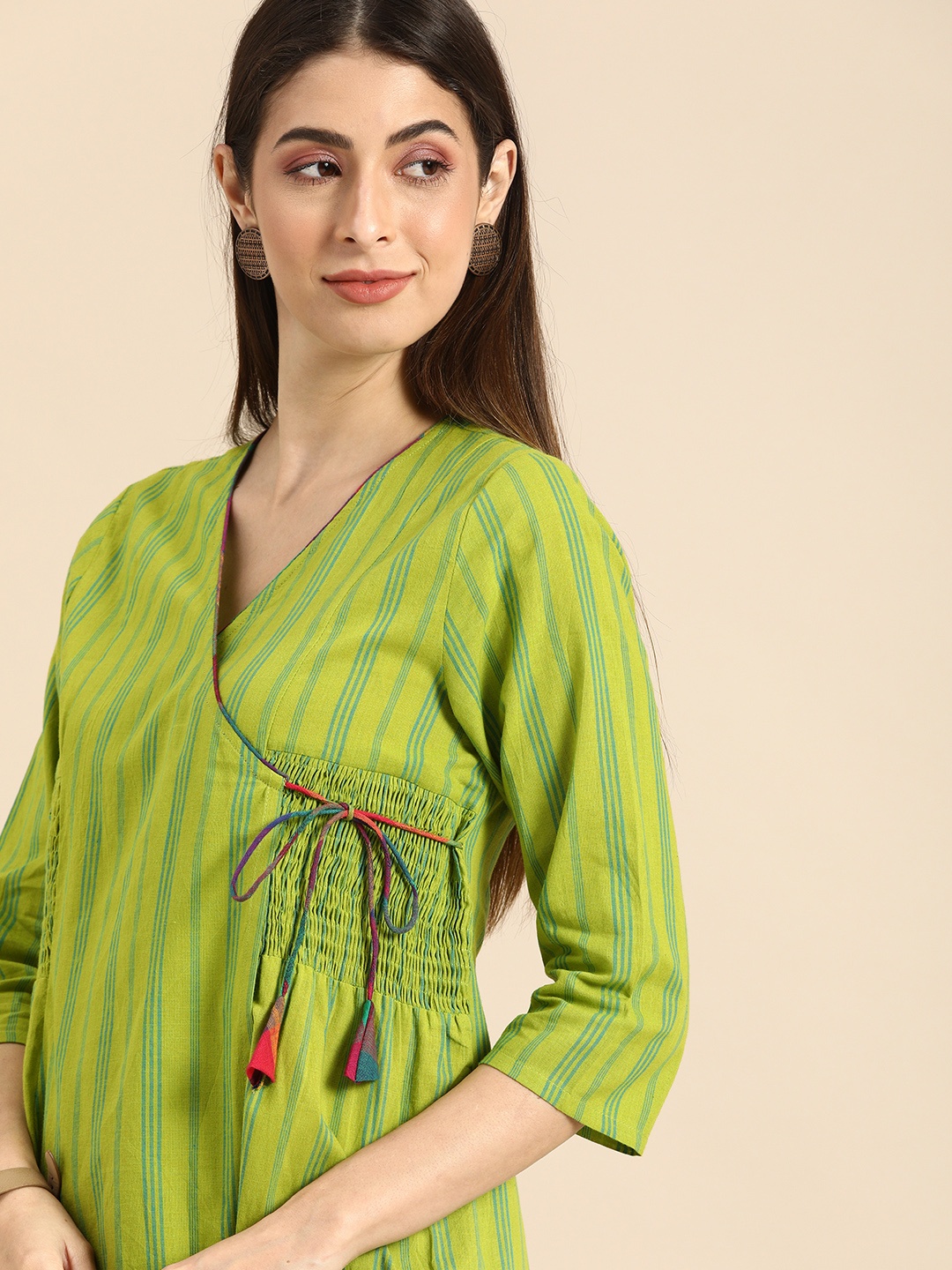 

Anouk Women Green & Blue Printed Kurta