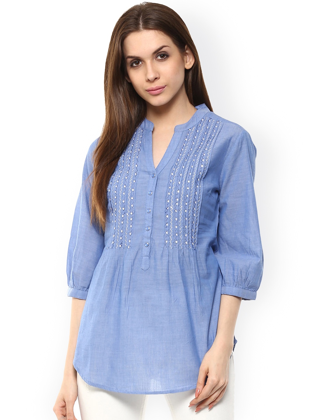 

Gipsy Blue Embroidered Top