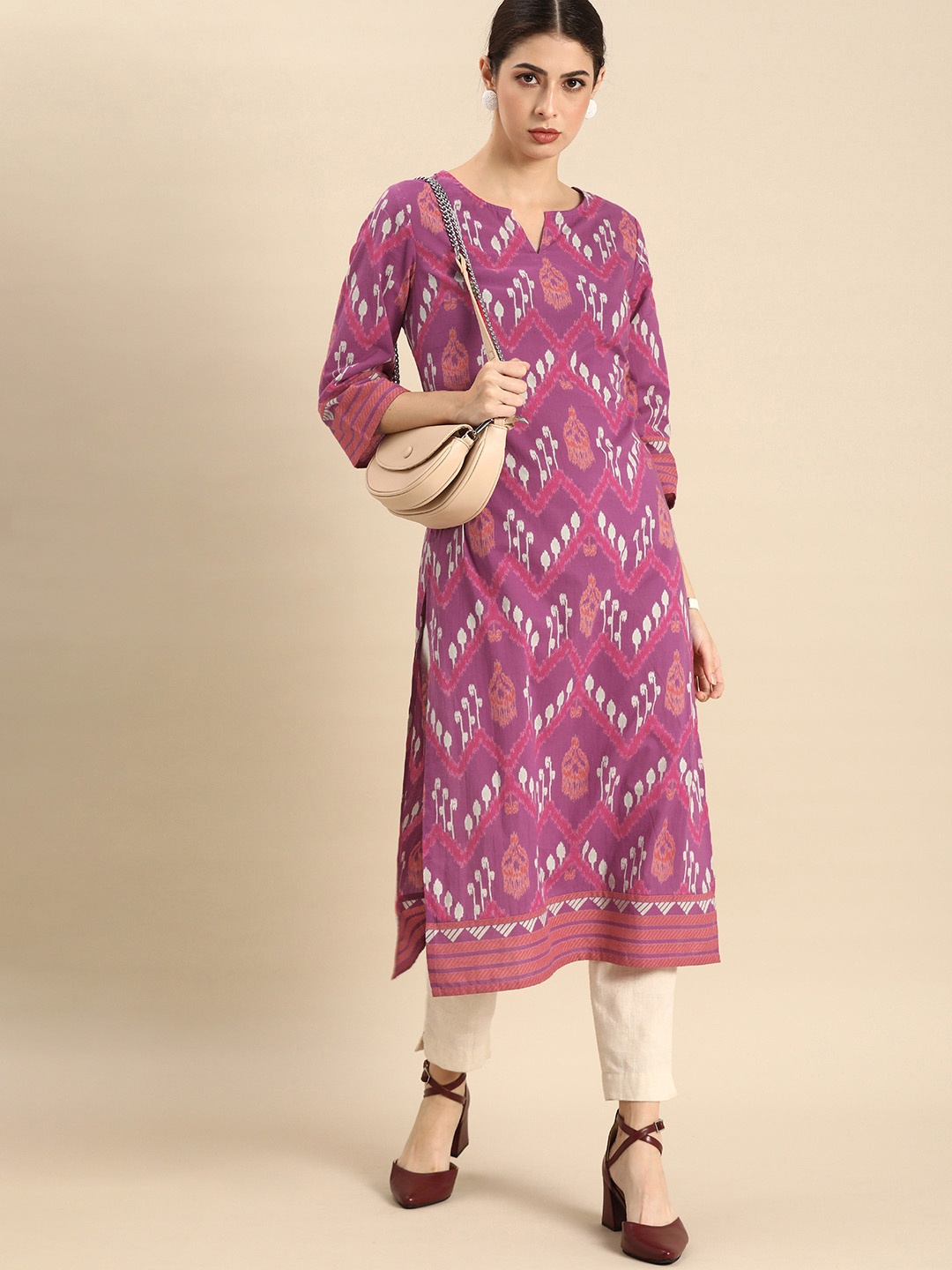 

Anouk Women Purple & Pink Printed Kurta