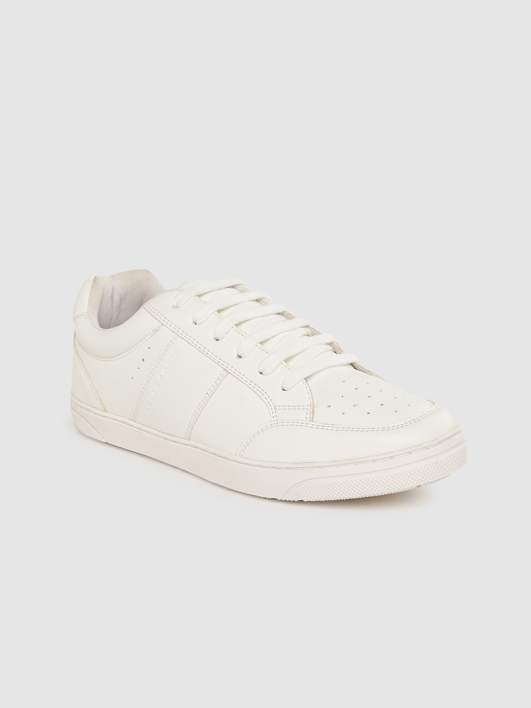 

Allen Solly Women White Solid Sneakers with Perforated Detail