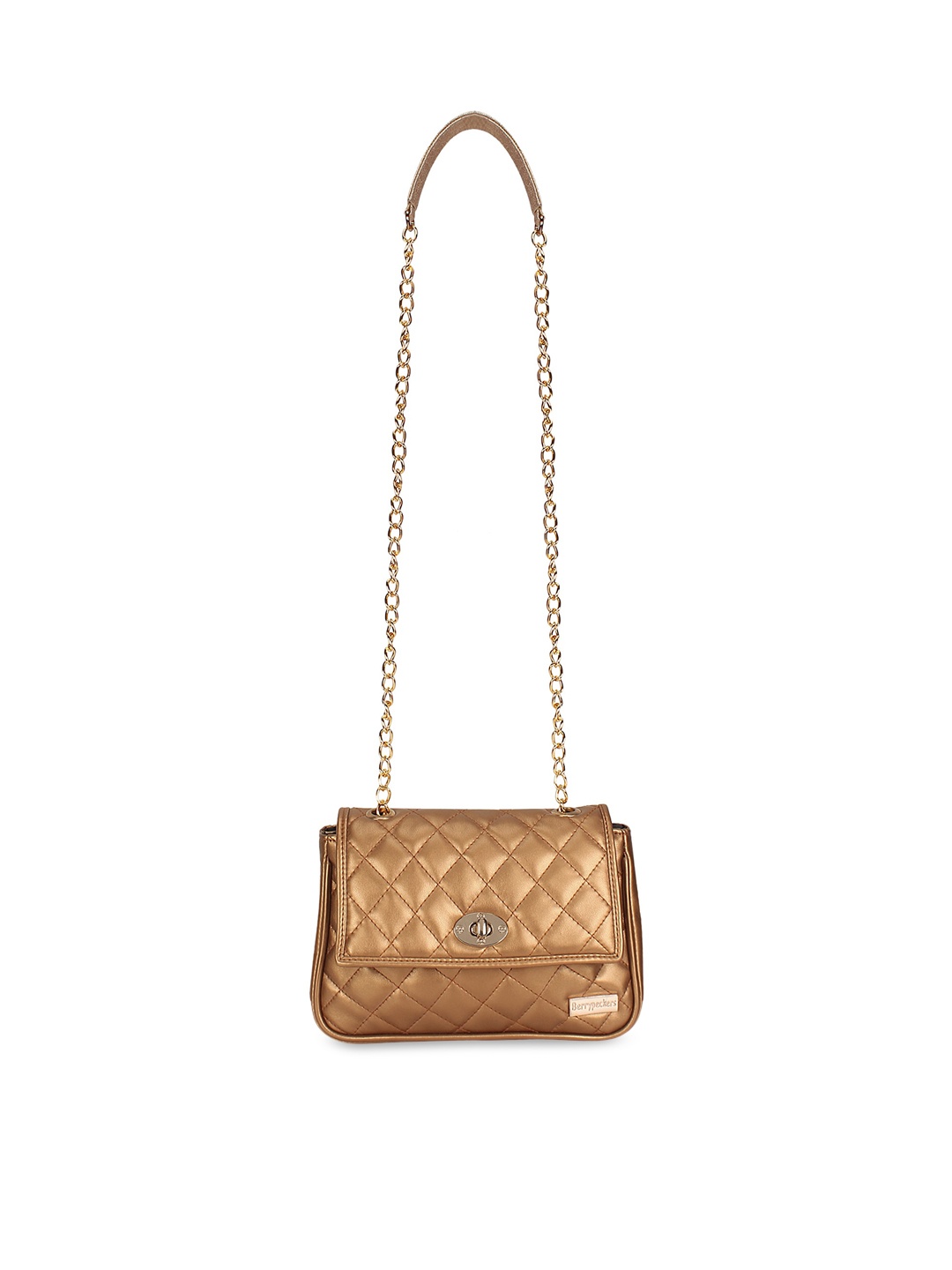 

Berrypeckers Copper-Toned Solid Quilted Sling Bag