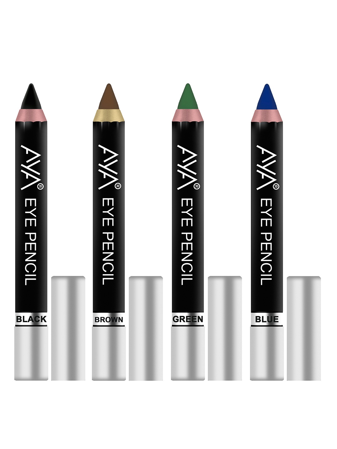 

AYA Set of 4 Eye Liner Kajal Pencil - Black, Brown, Green, Blue, Multi