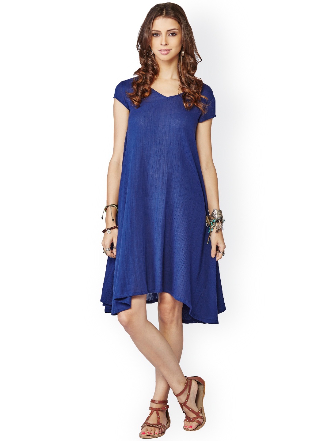 

Global Desi Navy A-Line Dress, Navy blue