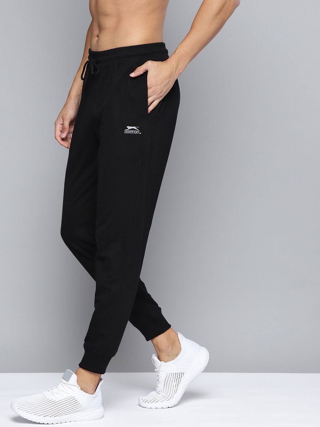 

Slazenger Men Black Solid Joggers