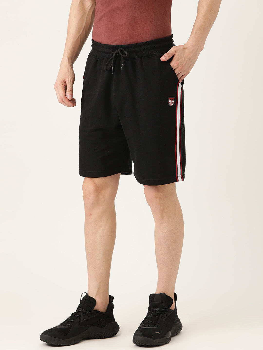 

Slazenger Men Black Mid-Rise Regular Shorts