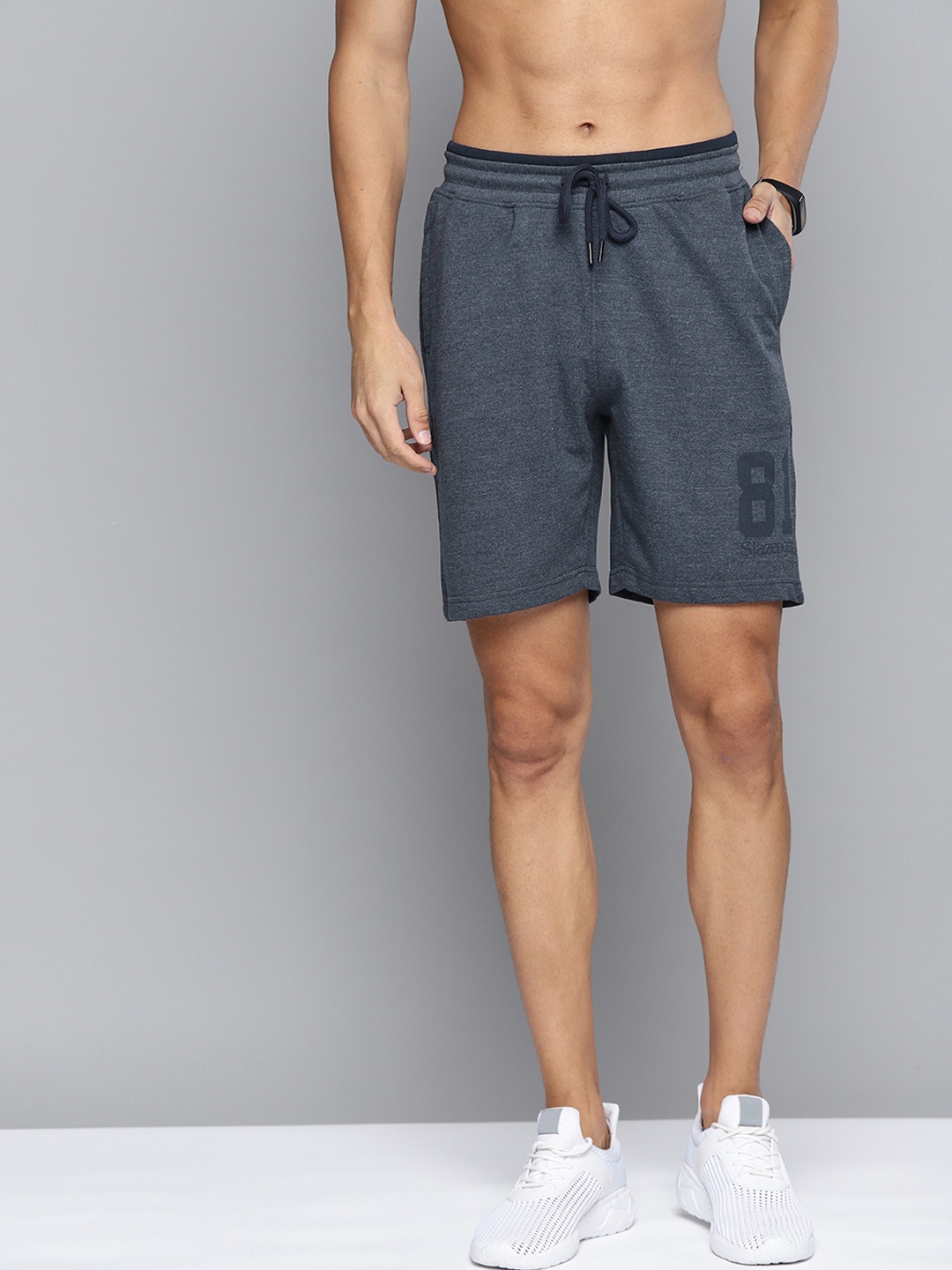 

Slazenger Men Navy Blue Solid Mid-Rise Regular Shorts