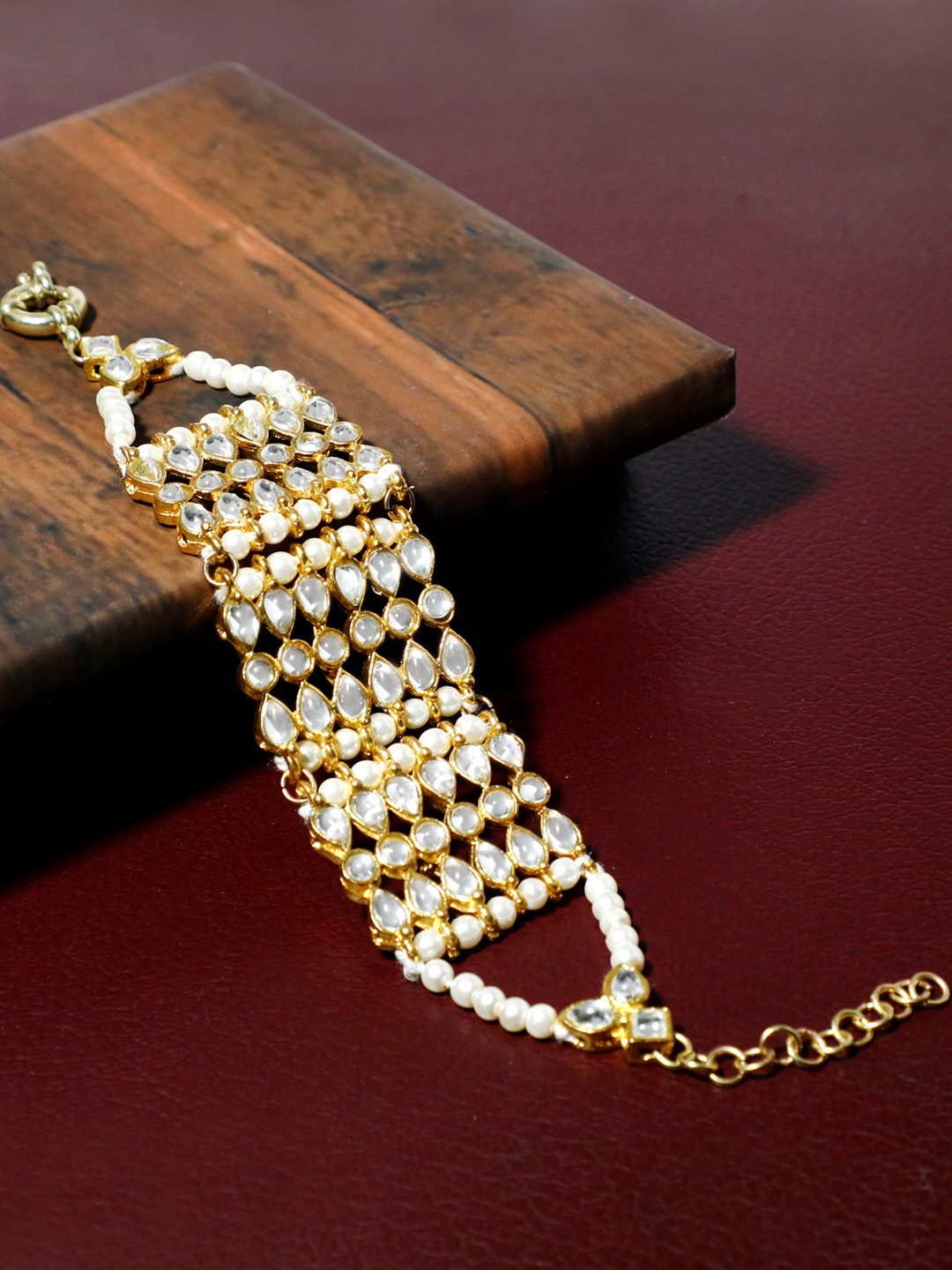 

KARATCART Gold-Plated Handcrafted Alloy Wraparound Bracelet