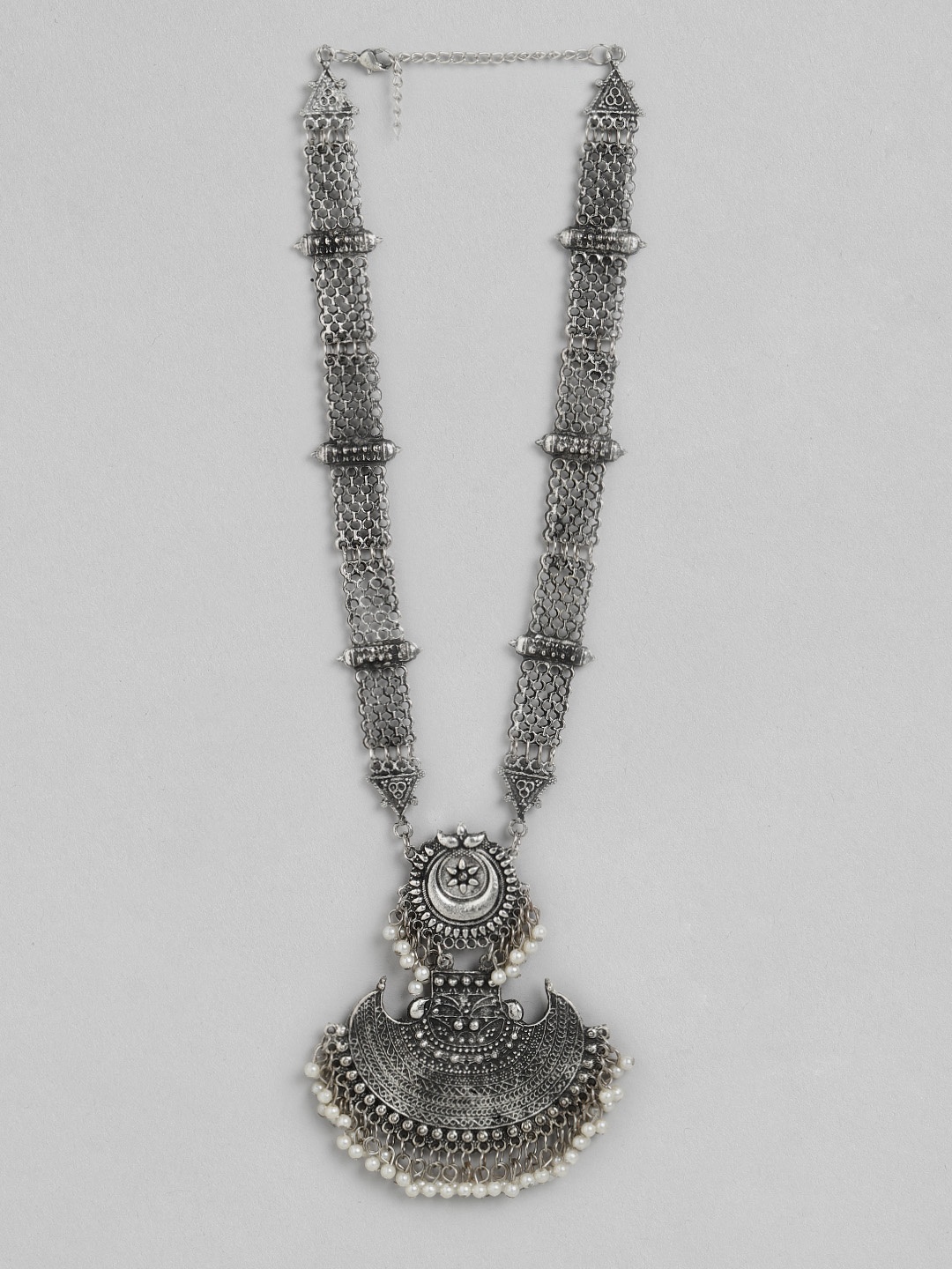 

Anouk Silver-Toned Oxidised Beaded Necklace