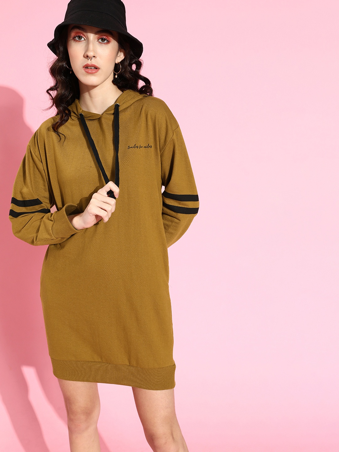 

Roadster Khaki Solid Dress