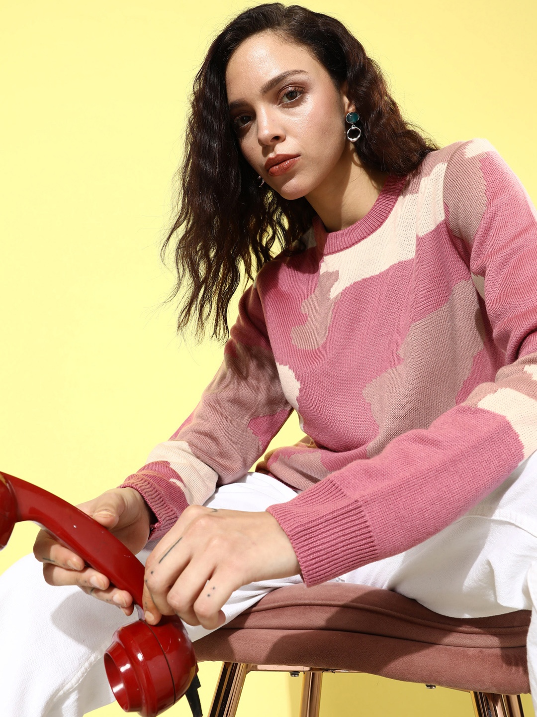 

The Roadster Life Co. Self-Design Abstract Pullover, Pink