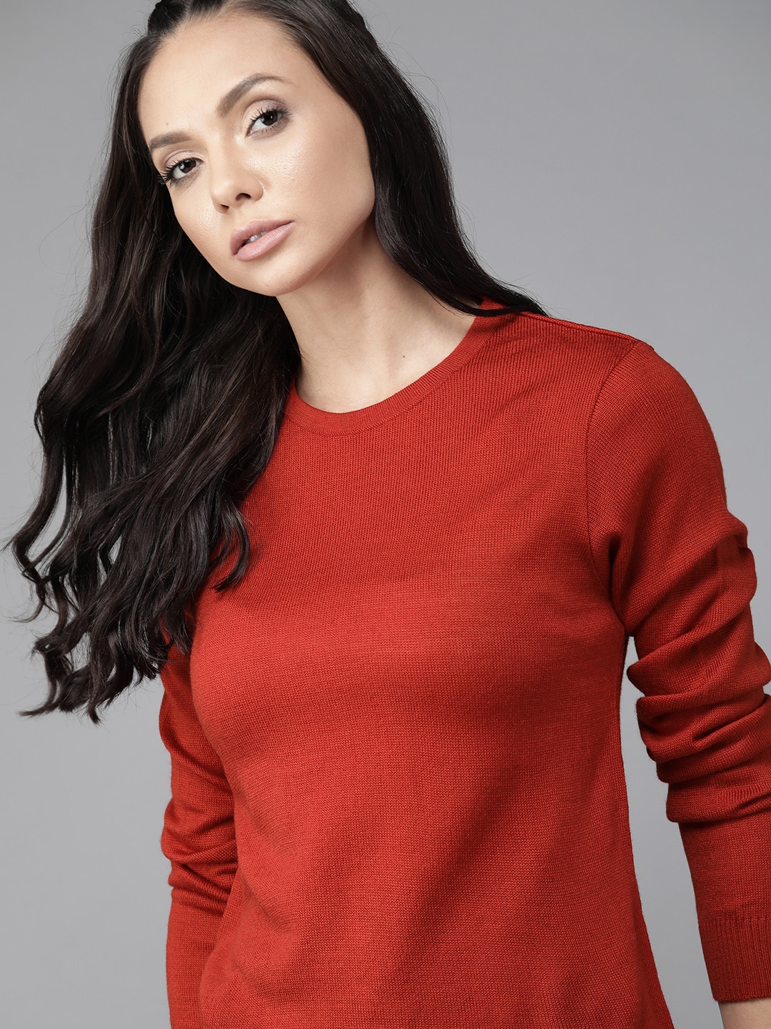 

Roadster Women Red Solid Pullover