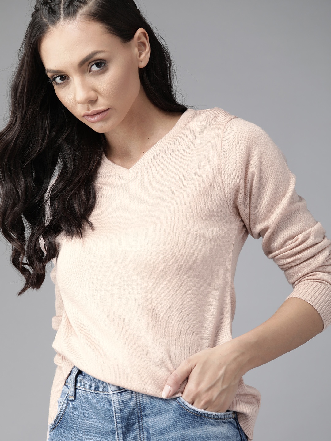 

Roadster Women Off White Solid Pullover