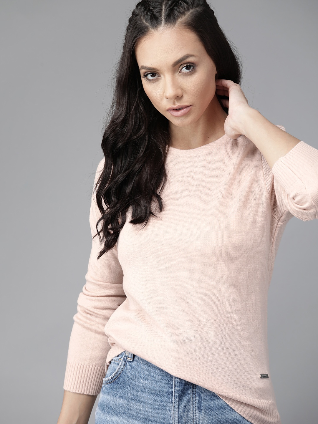 

Roadster Women Pink Solid Pullover