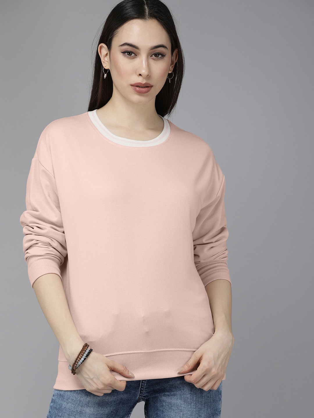 

Roadster Women Peach-Coloured Sweatshirt