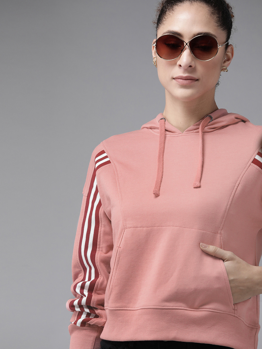 

Roadster Women Pink Hooded Sweatshirt