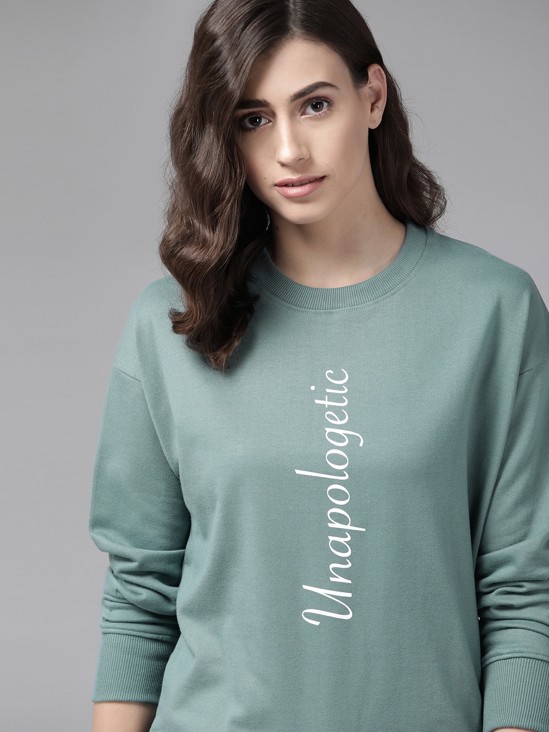 

Roadster Women Blue & White Typography Print Sweatshirt