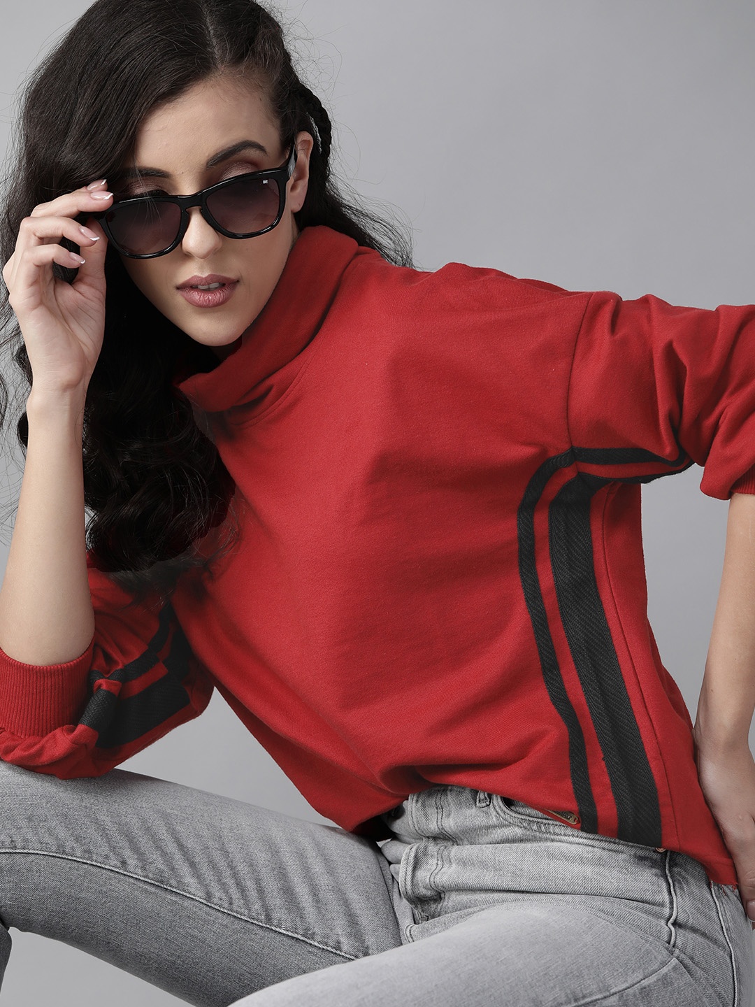 

Roadster Women Maroon Sweatshirt