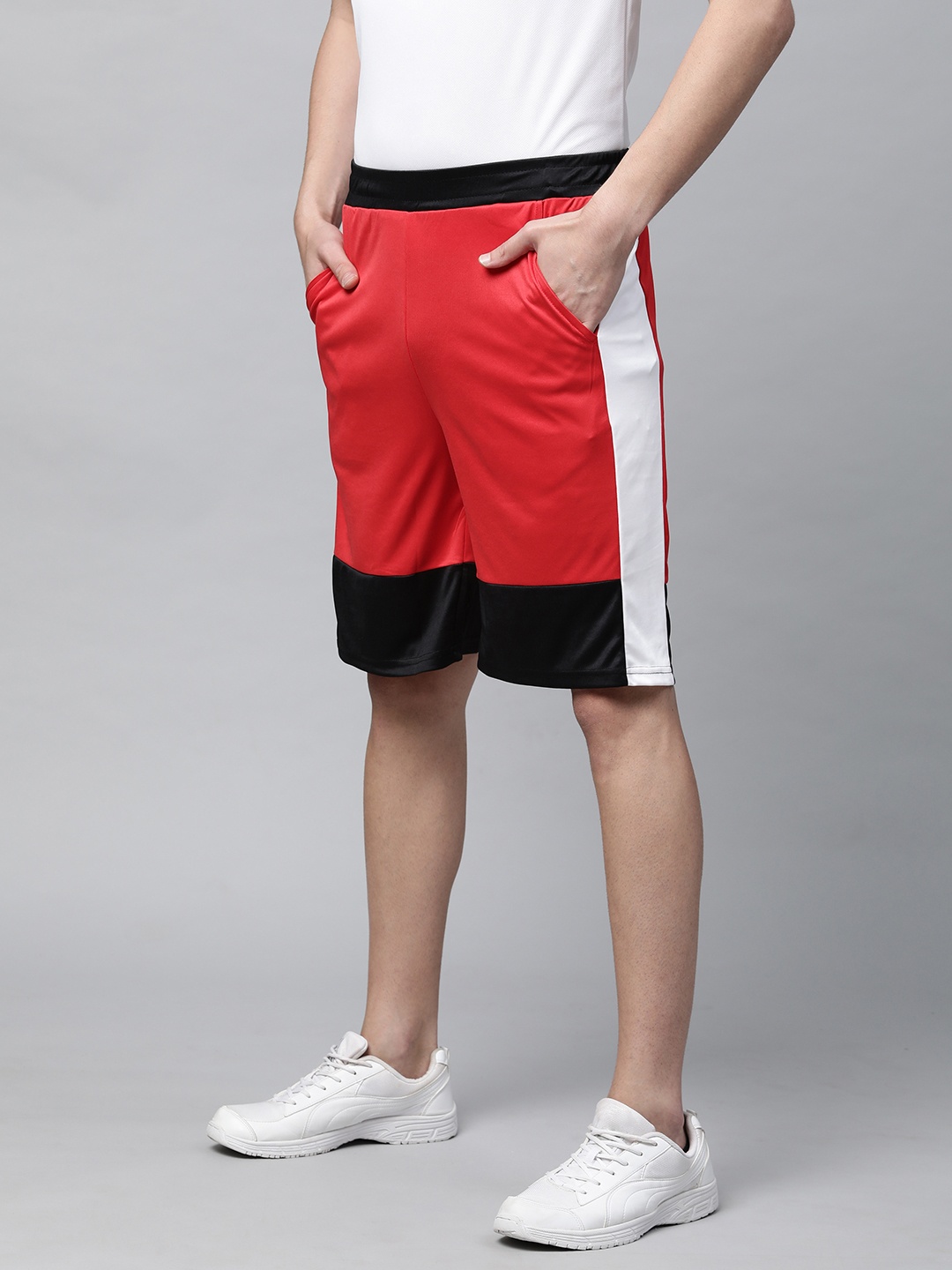 

abof Men Red Mid-Rise Sports Shorts
