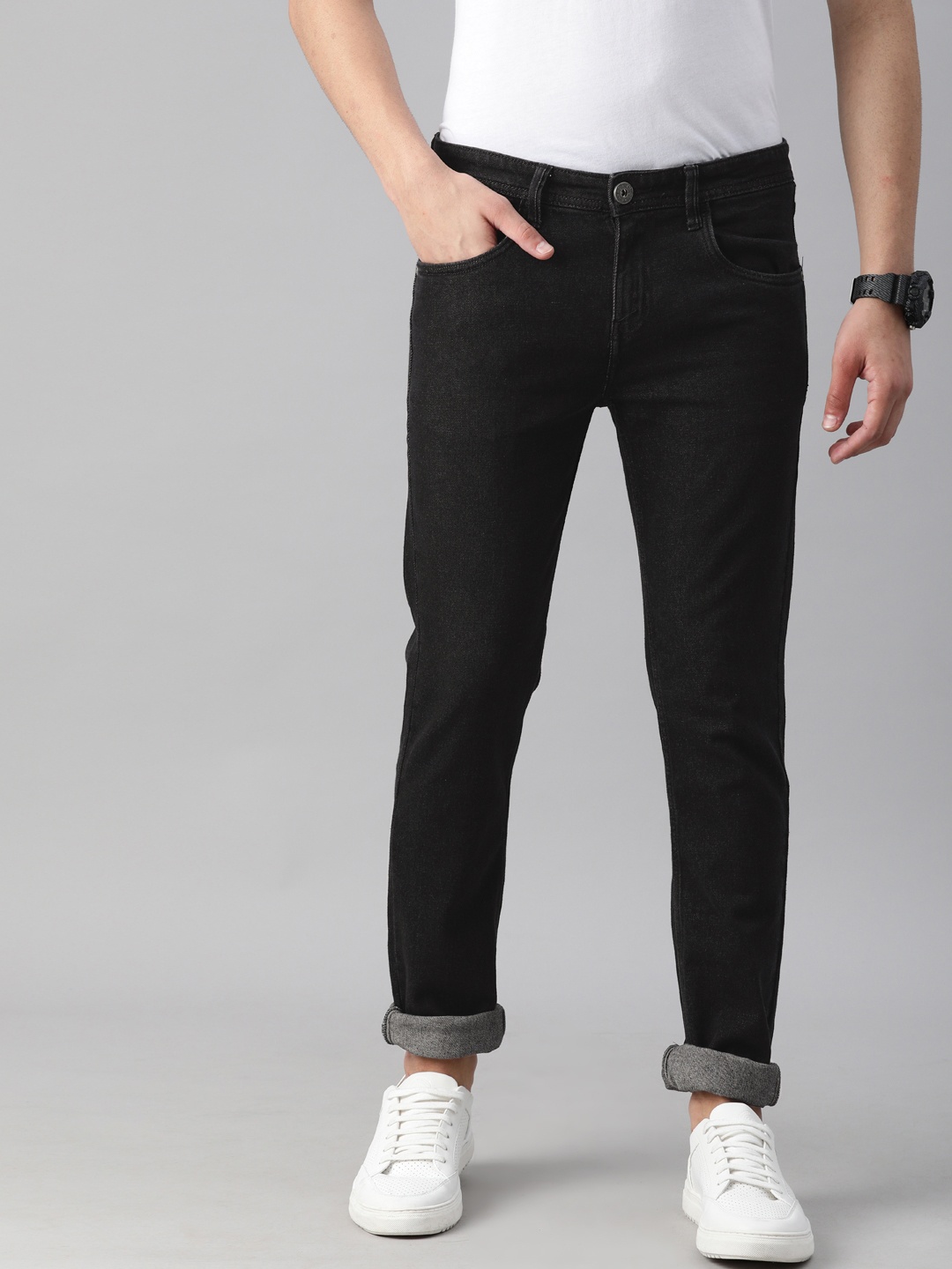 

abof Men Black Slim Fit Stretchable Jeans