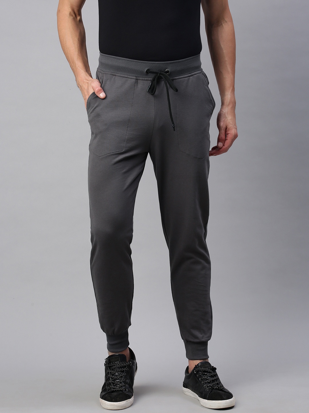 

abof Men Grey Melange Solid Straight Fit Joggers