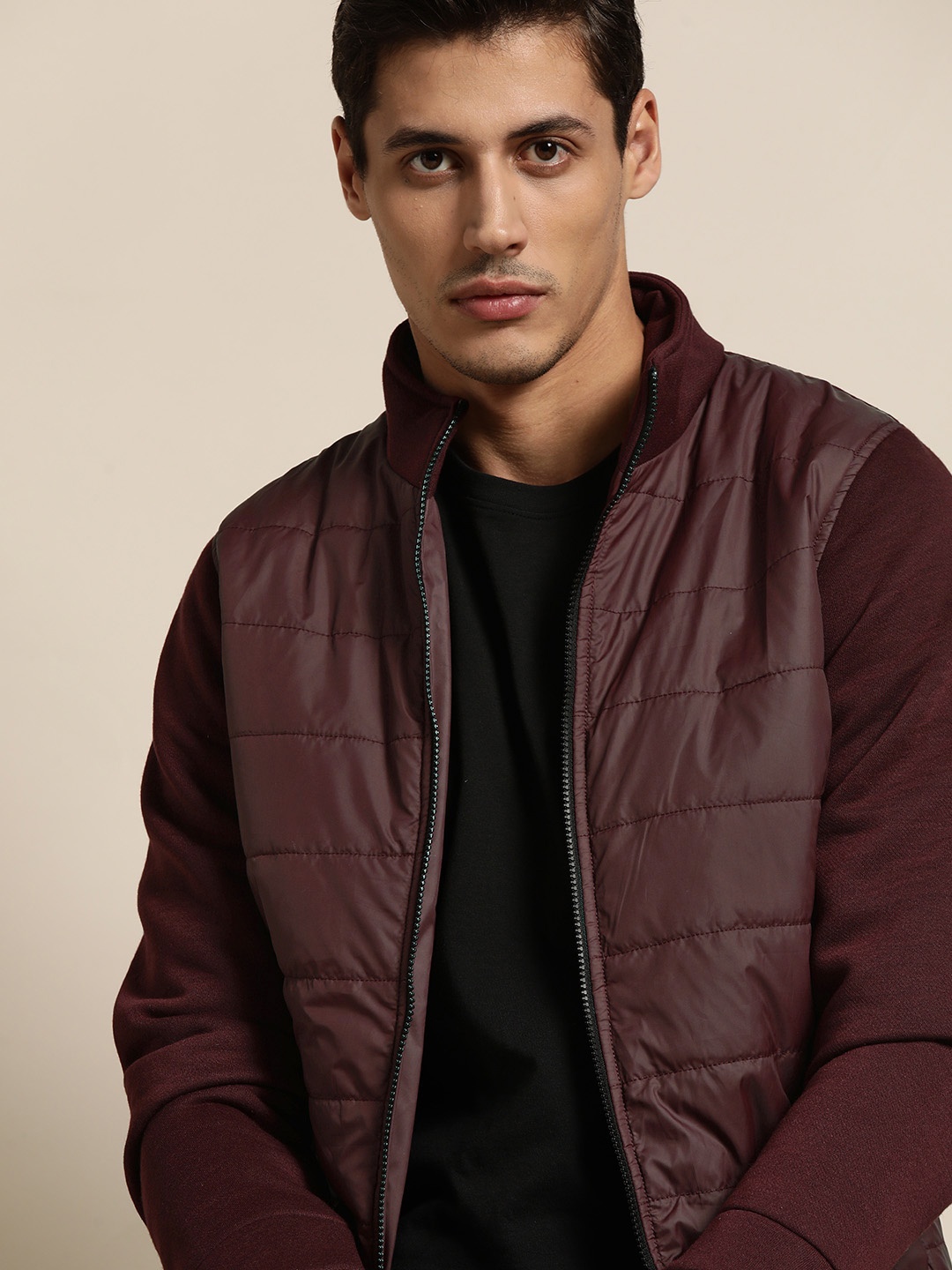 

INVICTUS Men Burgundy Padded Jacket