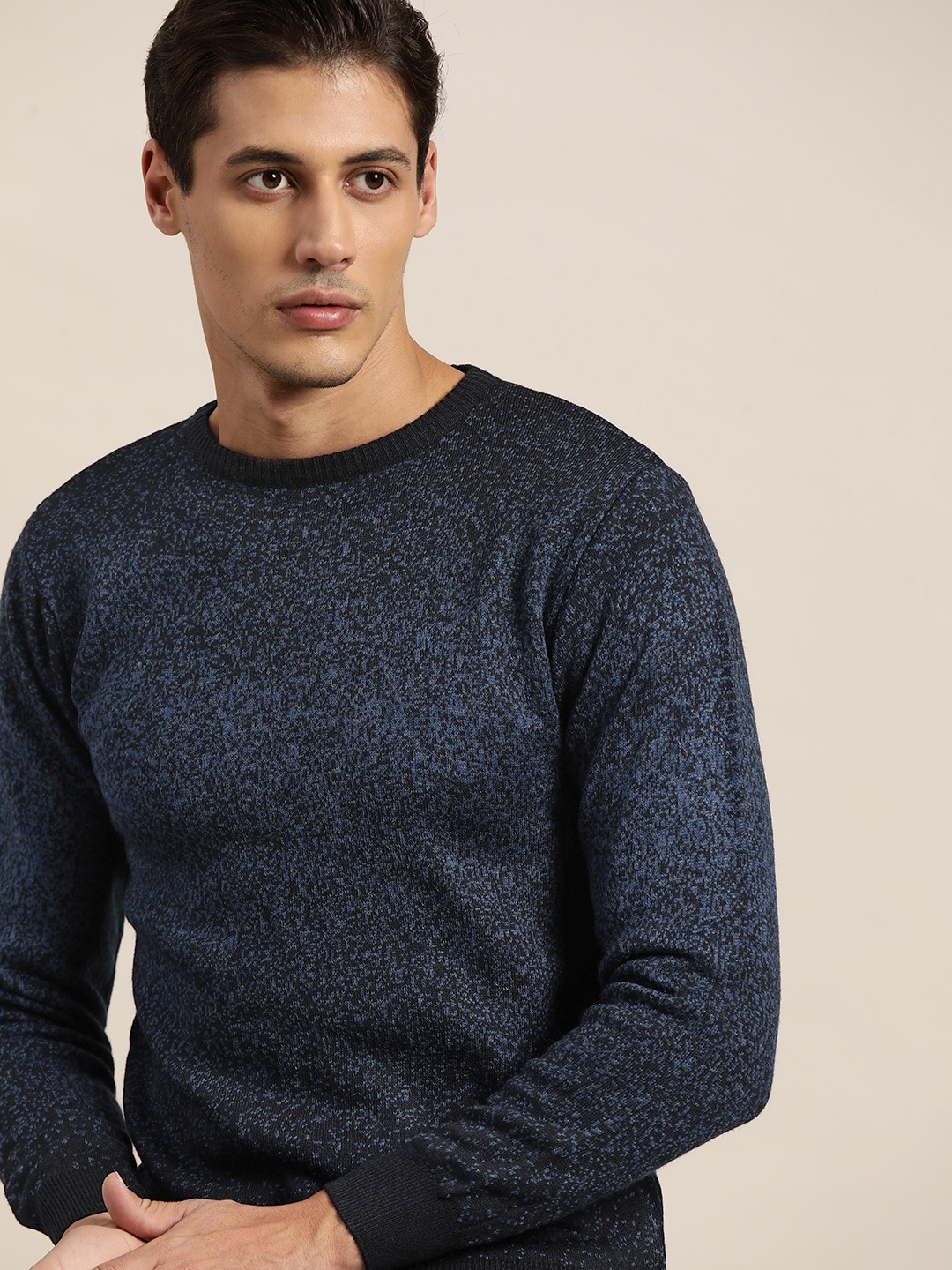 

INVICTUS Men Navy Blue Pullover