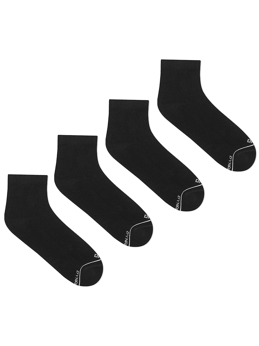 

Dynamocks Women Pack Of 4 Black Solid Ankle-Length Socks