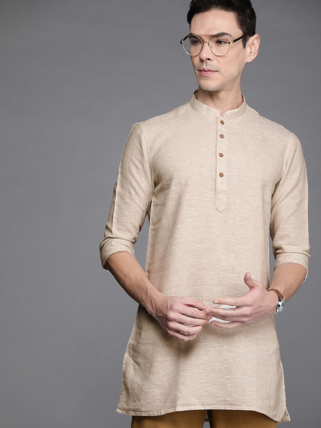 

Ethnix by Raymond Men Beige Kurta