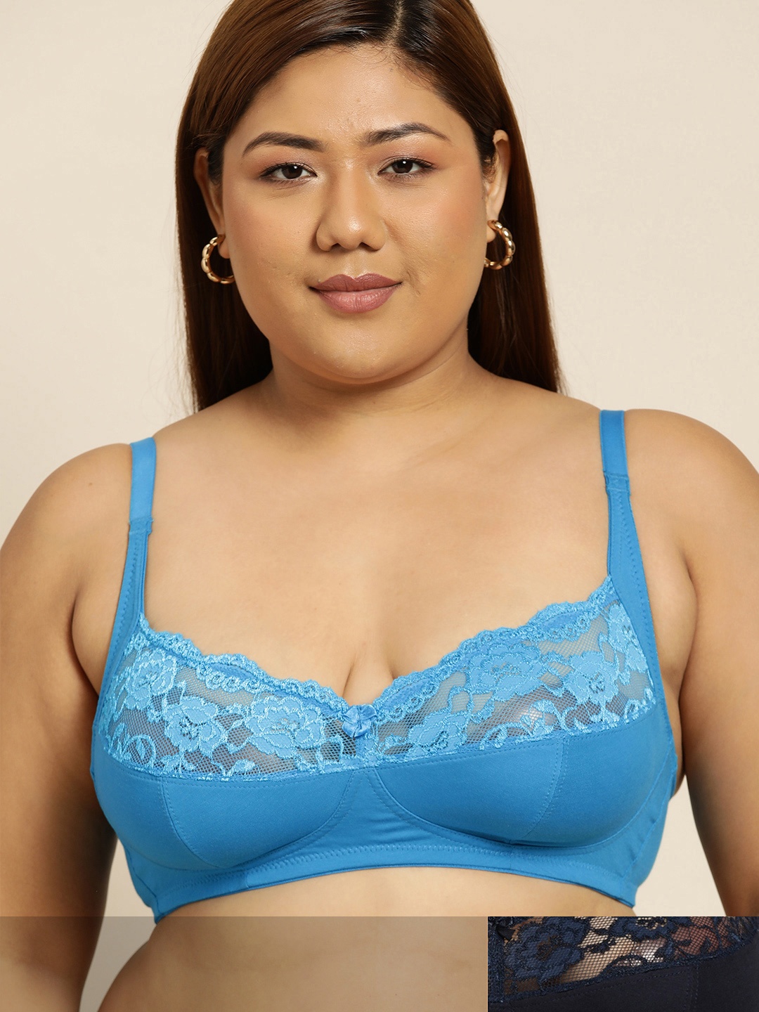 

Sztori Plus Size Pack of 2 Everyday Bras, Navy blue