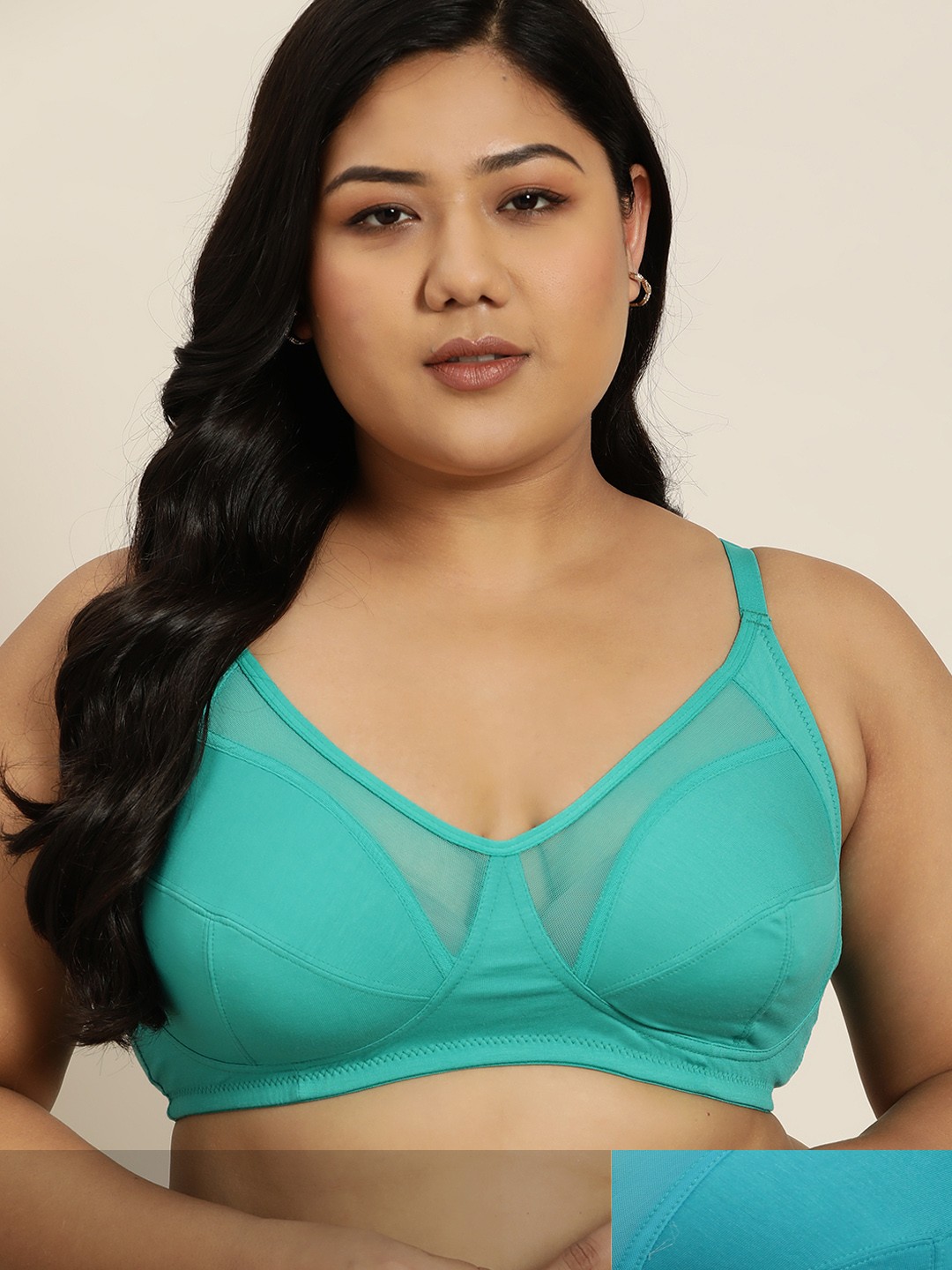 

Sztori Women Plus Size Blue & Green Pack of 2 Everyday Bra PAAM-STZ-010
