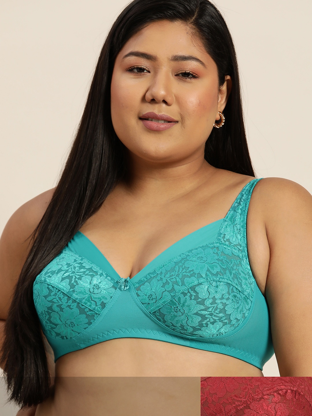 

Sztori Plus Size Pack of 2 Lace Bras, Blue