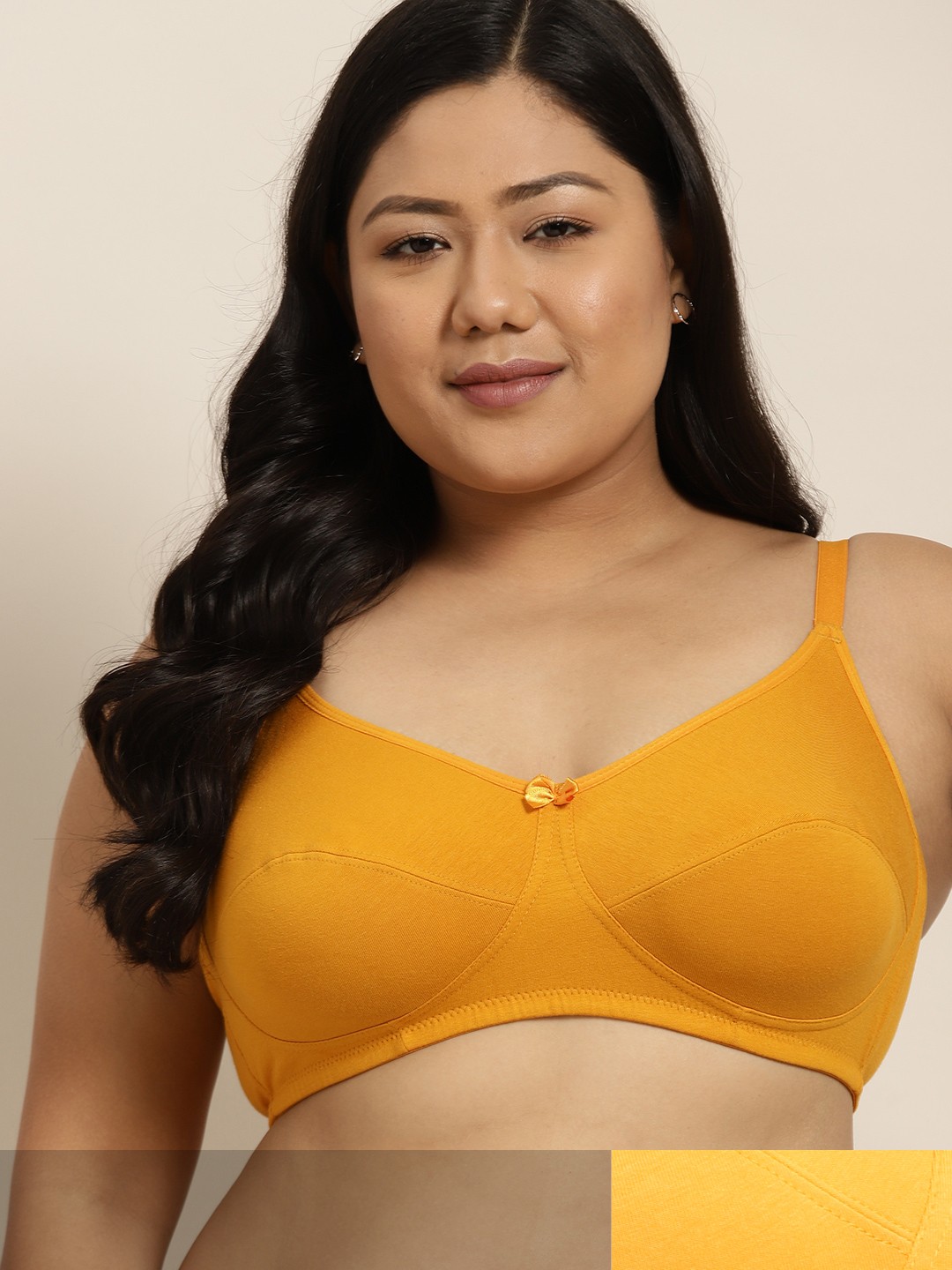 

Sztori Women Plus Size Pack of 2 Everyday Bra, Yellow