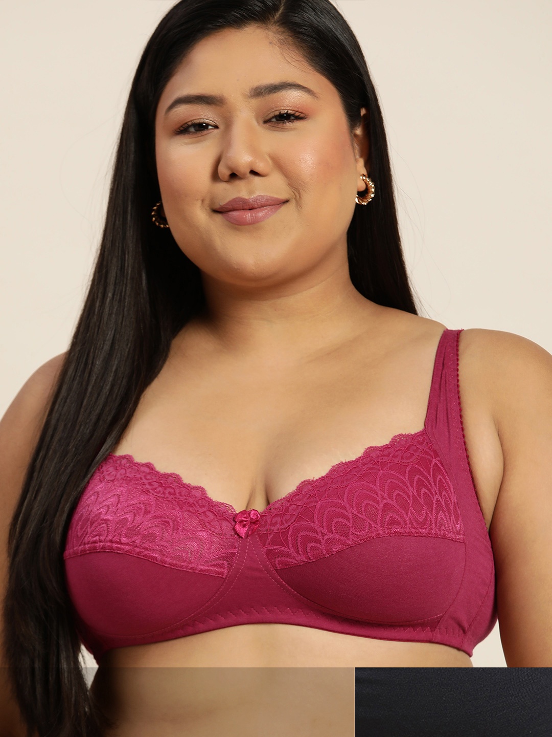 

Sztori Plus Size Pack of 2 Lace Floral Everyday Bras, Magenta