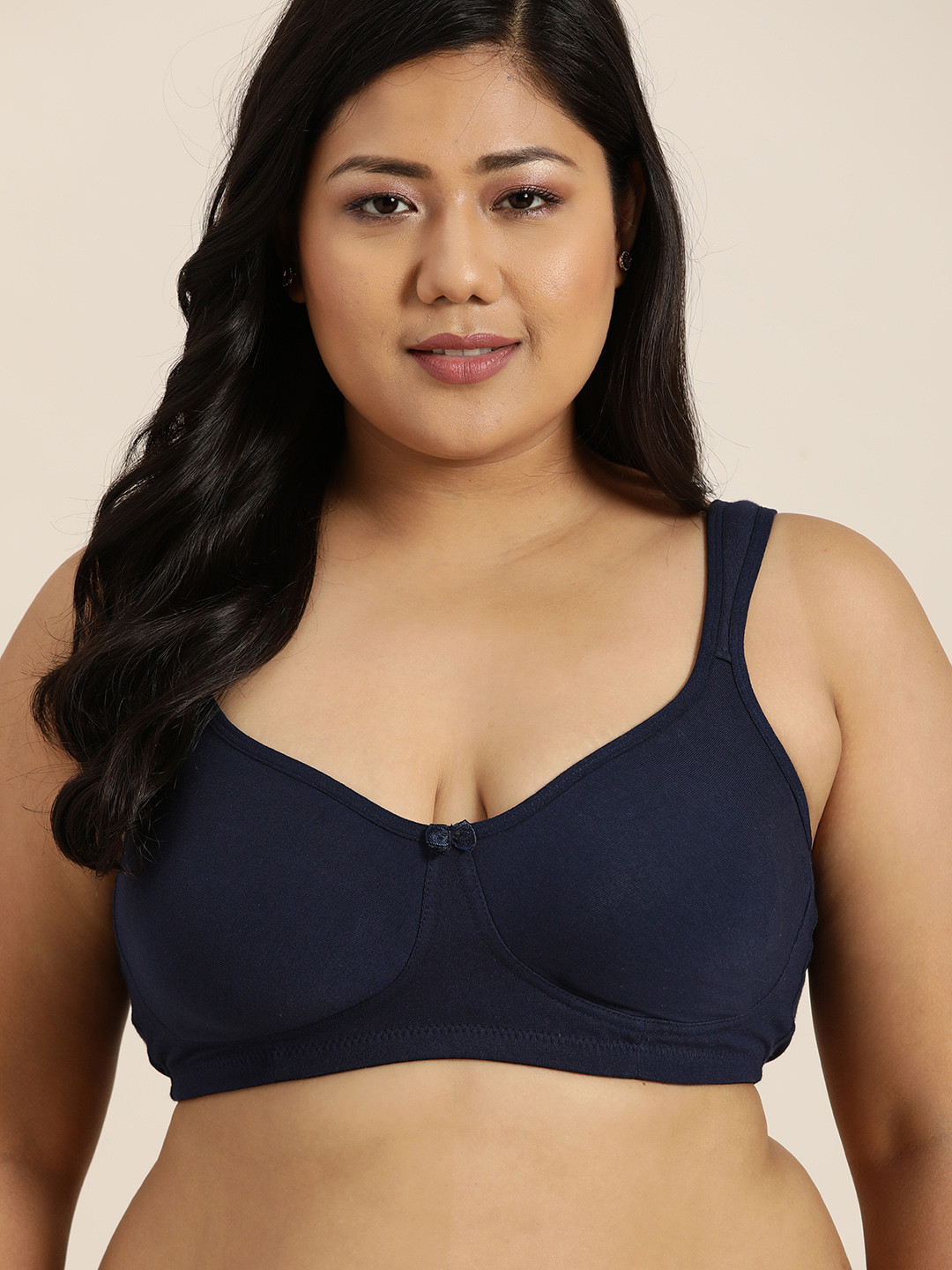 

Sztori Plus Size Navy Blue T-shirt Bra - Full Coverage