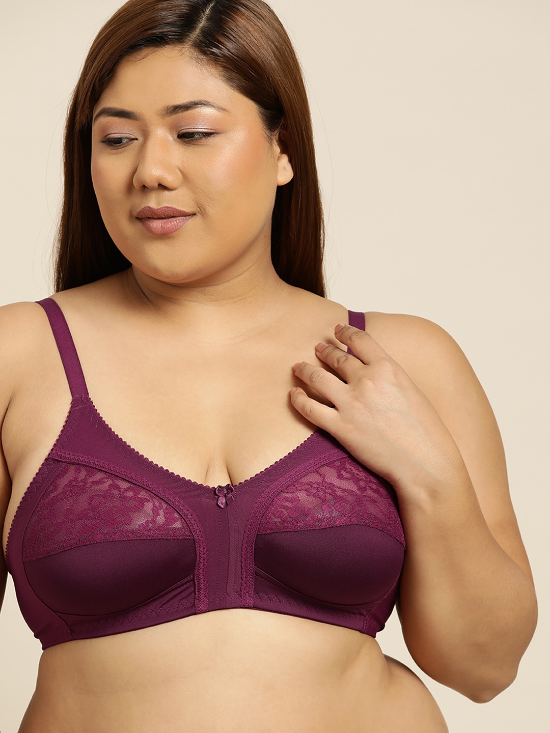 

Sztori Plus Size Burgundy Lace Everyday Bra