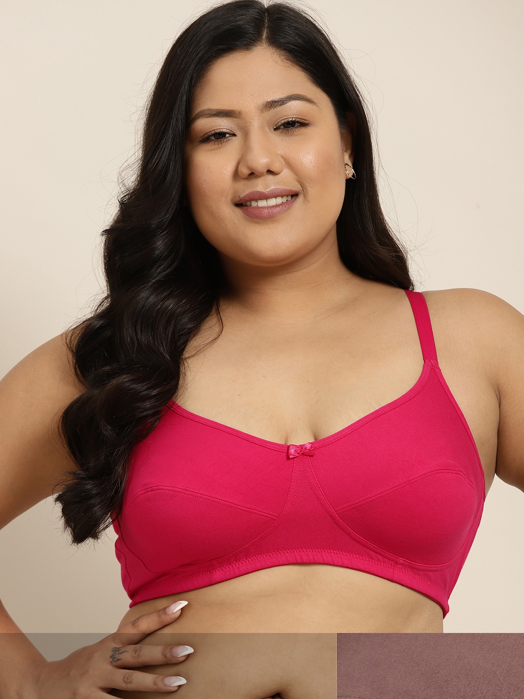 

Sztori Women Plus Size Pack of 2 Everyday Bra, Pink