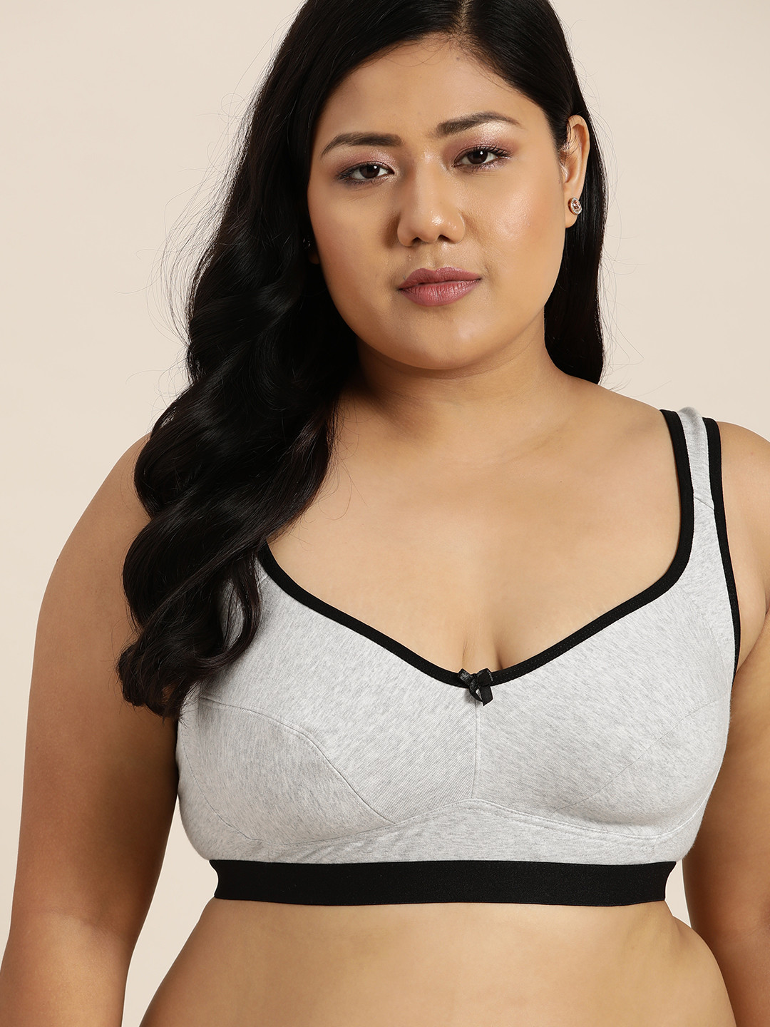 

Sztori Plus Size Grey Melange Everyday Bra Medium Coverage