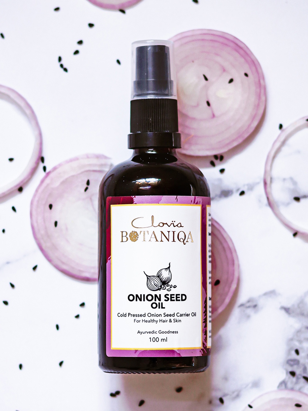 

Clovia BOTANIQA Onion Seed Carrier Oil For Hair & Skin -100ml, Transparent